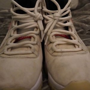 Platinum Jordan 11's